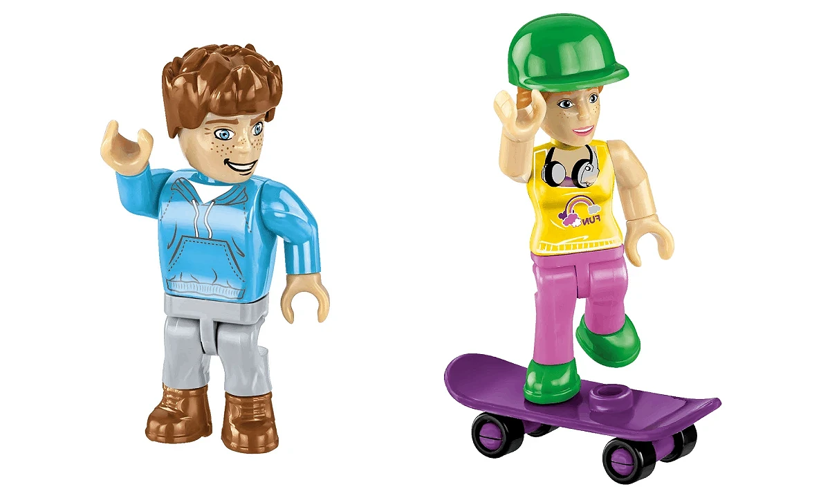 Figurki turystów z zestawu klocków Cobi Volkswagen T2a camper COBI-24616